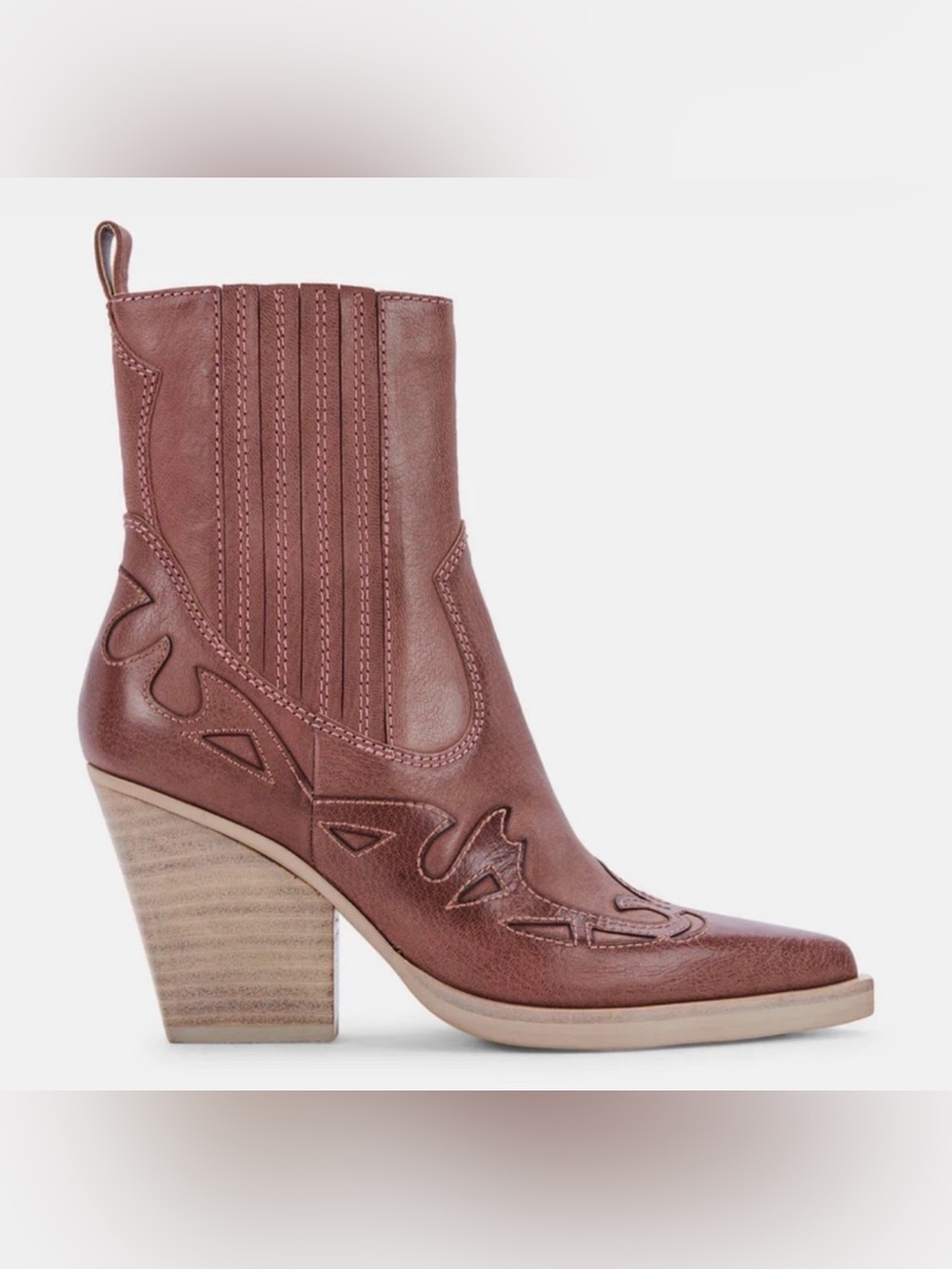 Dolce Vita Chestnut Brown Western Cowboy Ankle Booties
